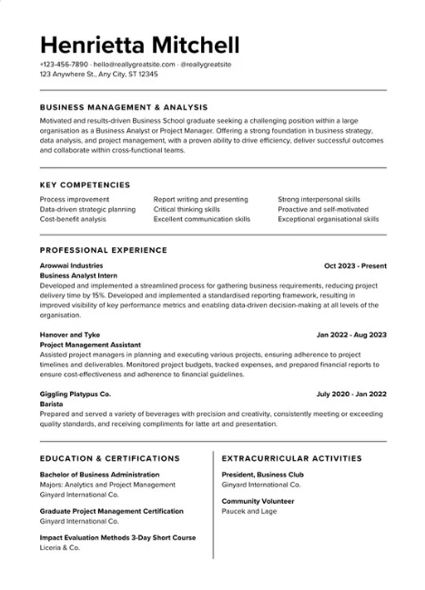 Classic Resume Preview
