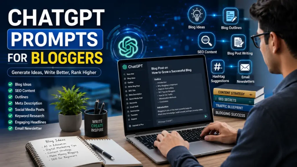ChatGPT Prompts for Bloggers: Blogging Ko Aasan Banane Ke 100+ Powerful AI Prompts 1 ChatGPT Image Jun 29 2026 02 12 31 PM ChatGPT Prompts for Bloggers